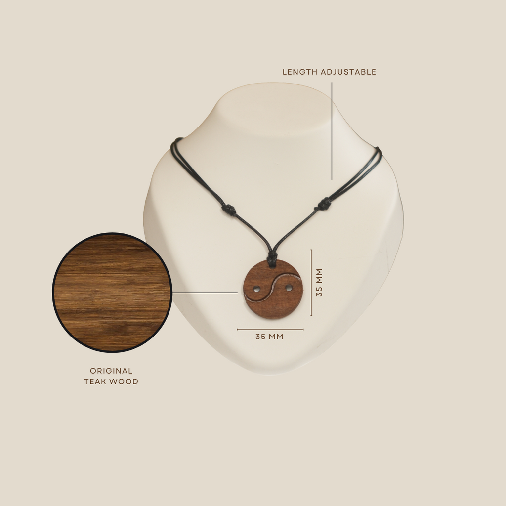 Yin-Yang Harmony | Teak Wood Pendant