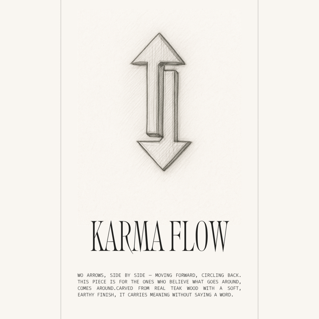 Karma Flow | Boho Teak Wood Pendant