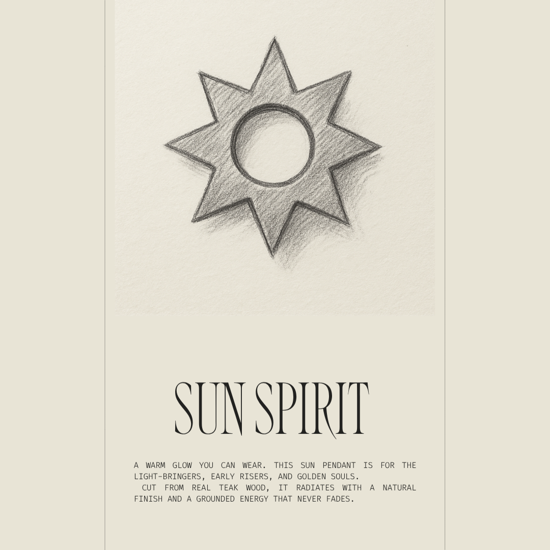 Sun Spirit | Boho Teak Wood Pendant