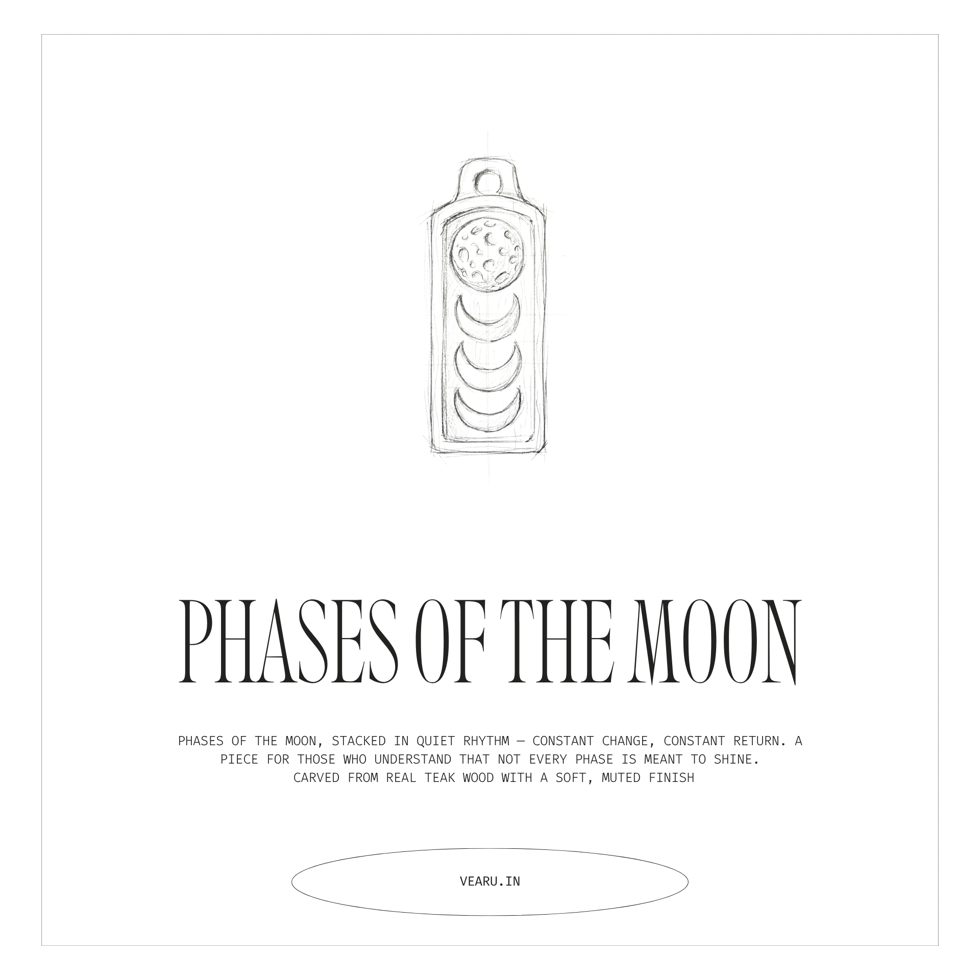 Phases of the moon | Teak Wood Pendant
