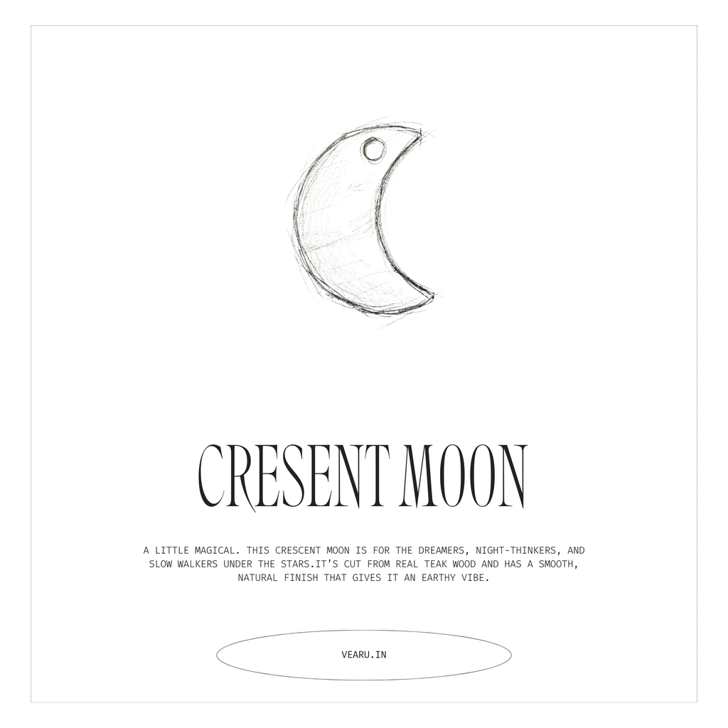 Crescent Moon | Teak Wood Pendant