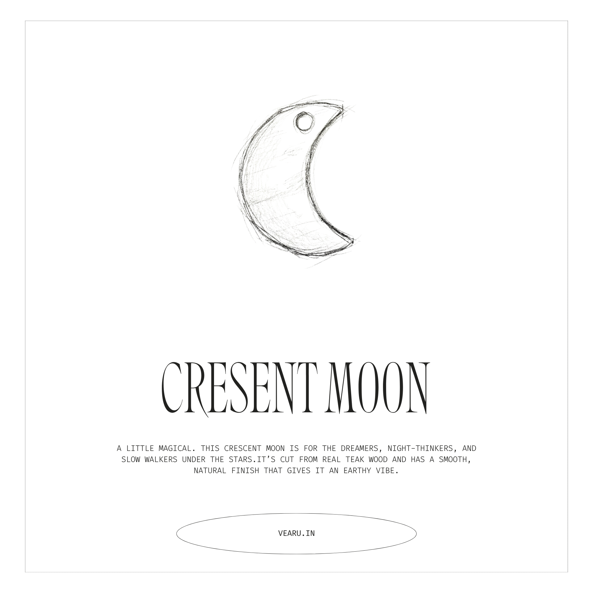 Crescent Moon | Teak Wood Pendant