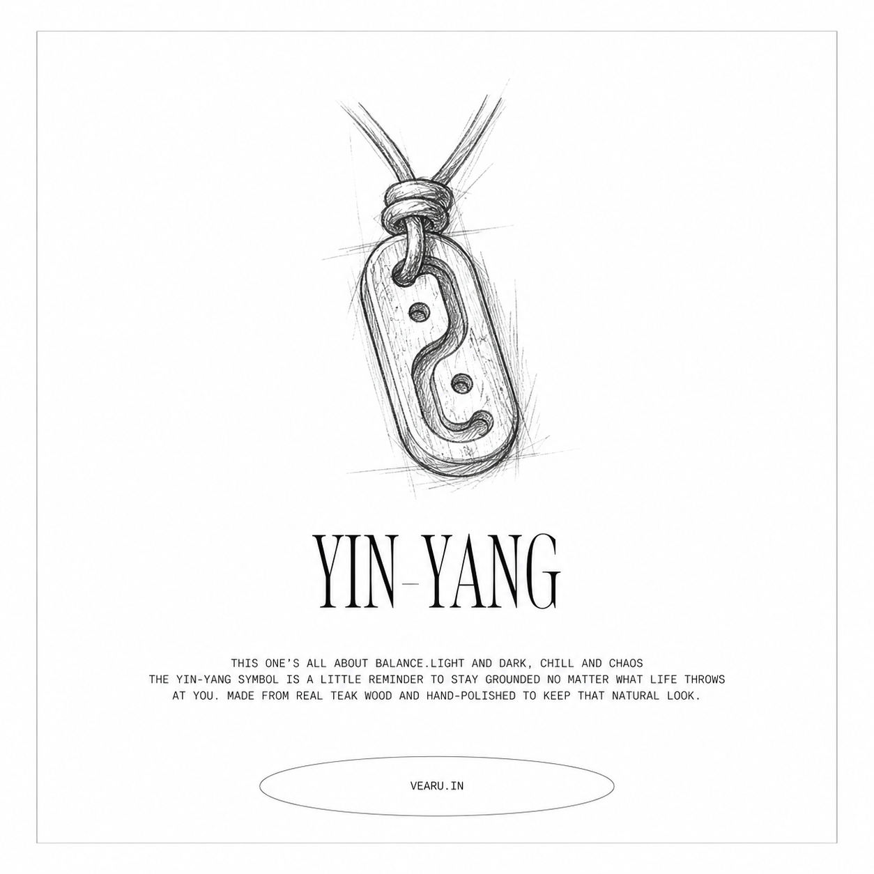Yin-Yang | Teak Wood Pendant