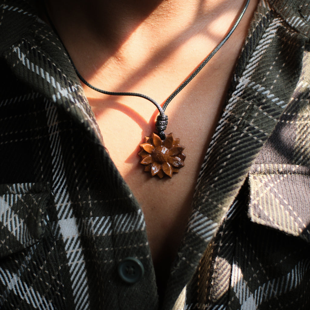 Sunflower | Real teak wood Pendant