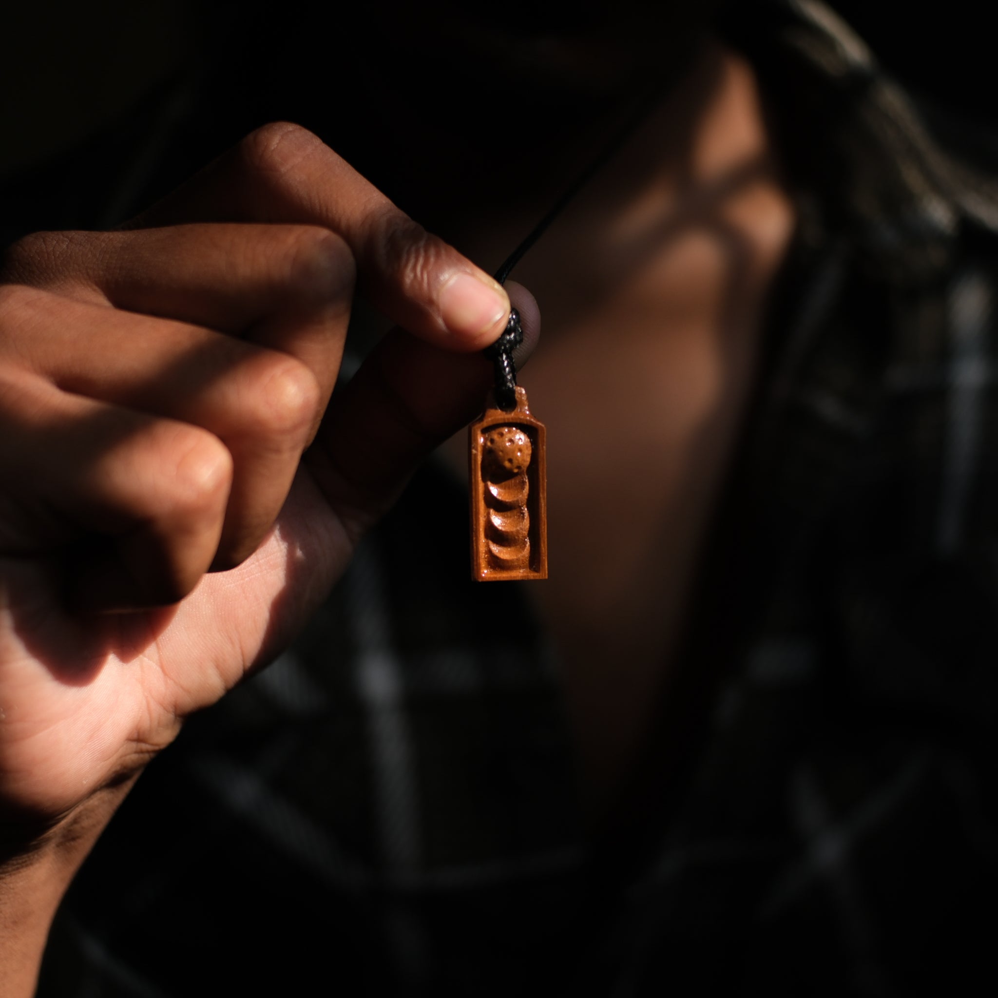 Phases of the moon | Teak Wood Pendant