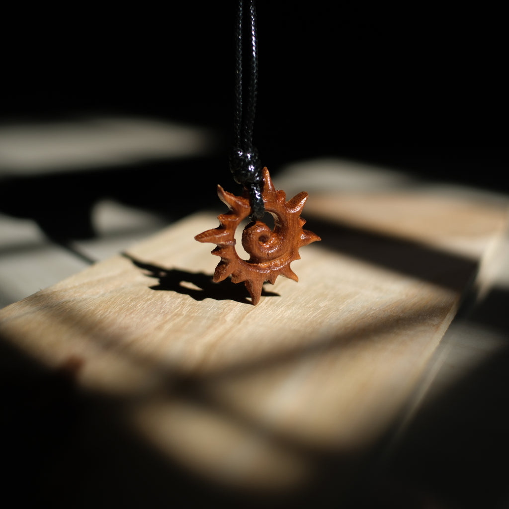 Sun Spiral | Teak wood Pendant