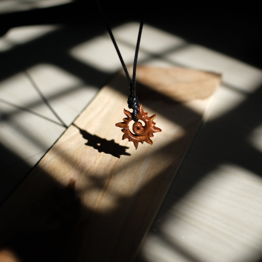 Sun Spiral | Teak wood Pendant