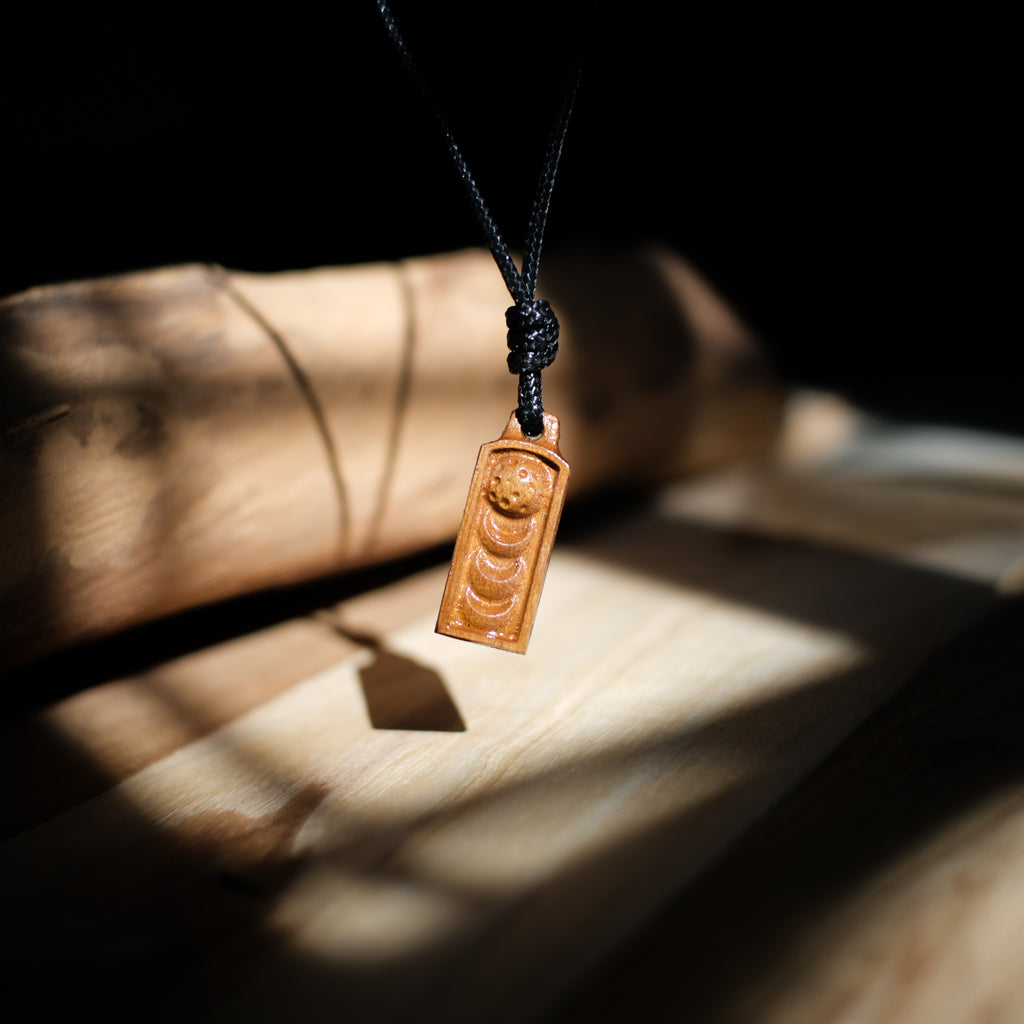 Phases of the moon | Teak Wood Pendant