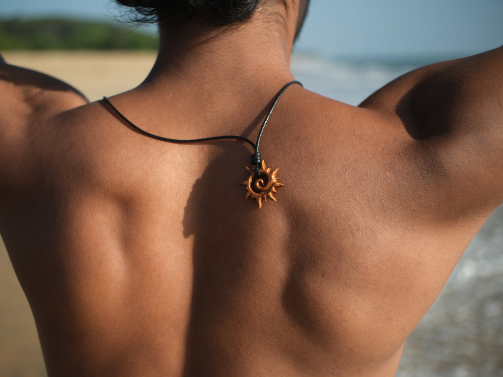 Sun Spiral | Teak wood Pendant