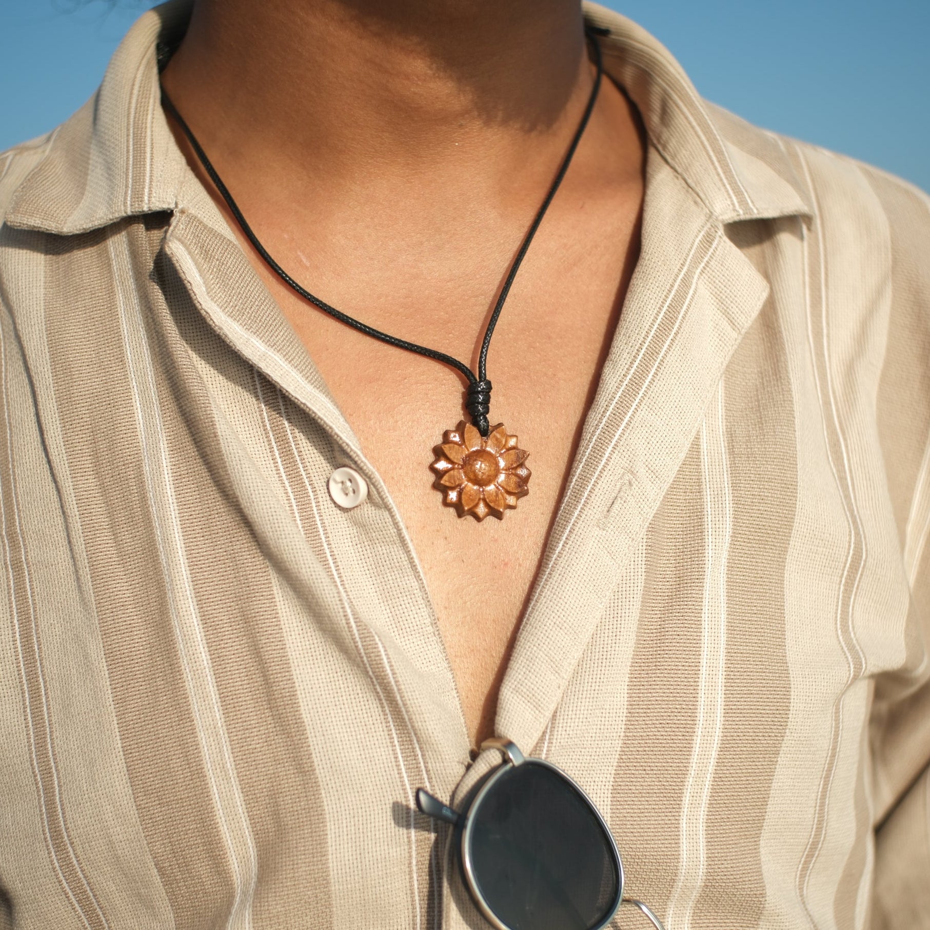 Sunflower | Real teak wood Pendant