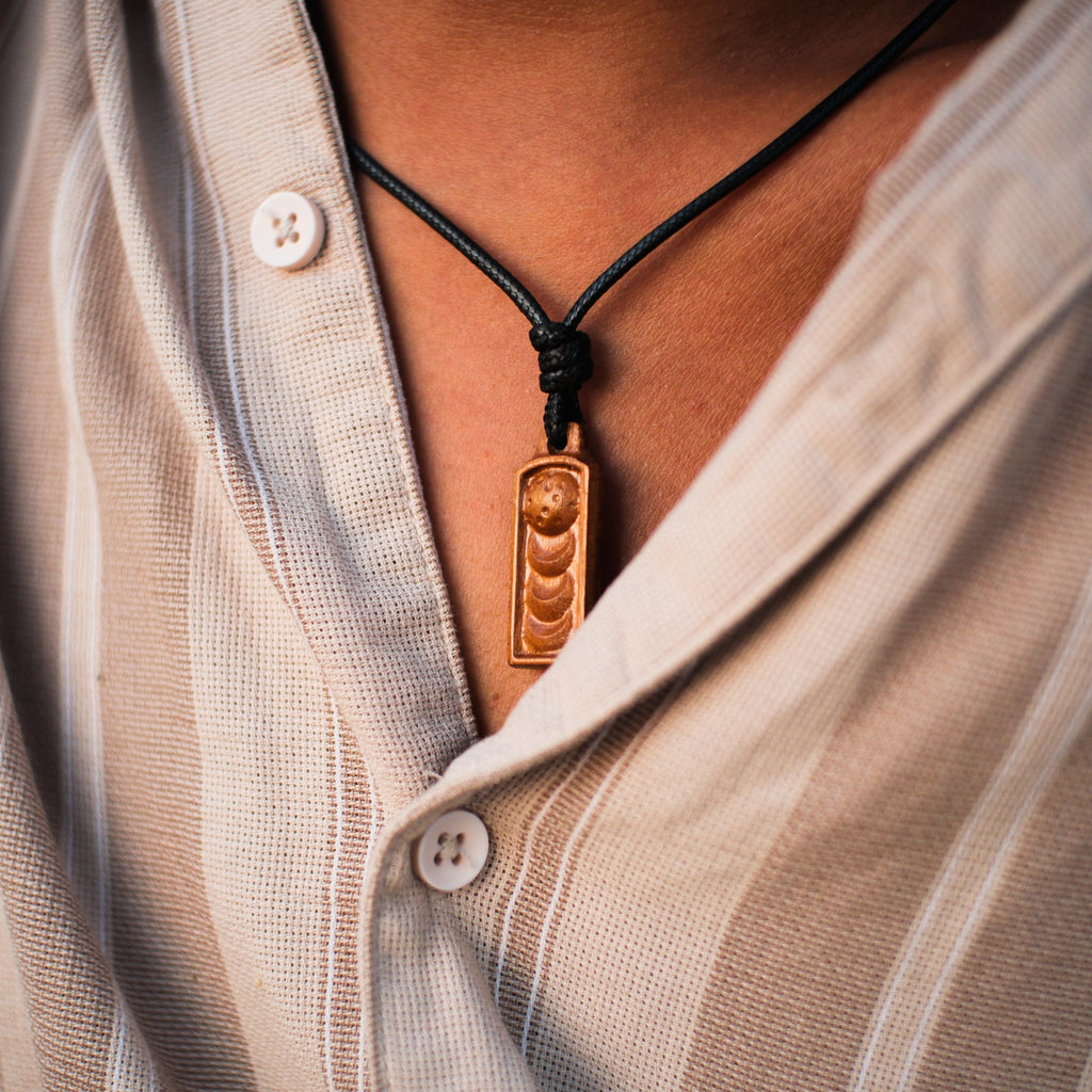 Phases of the moon | Teak Wood Pendant