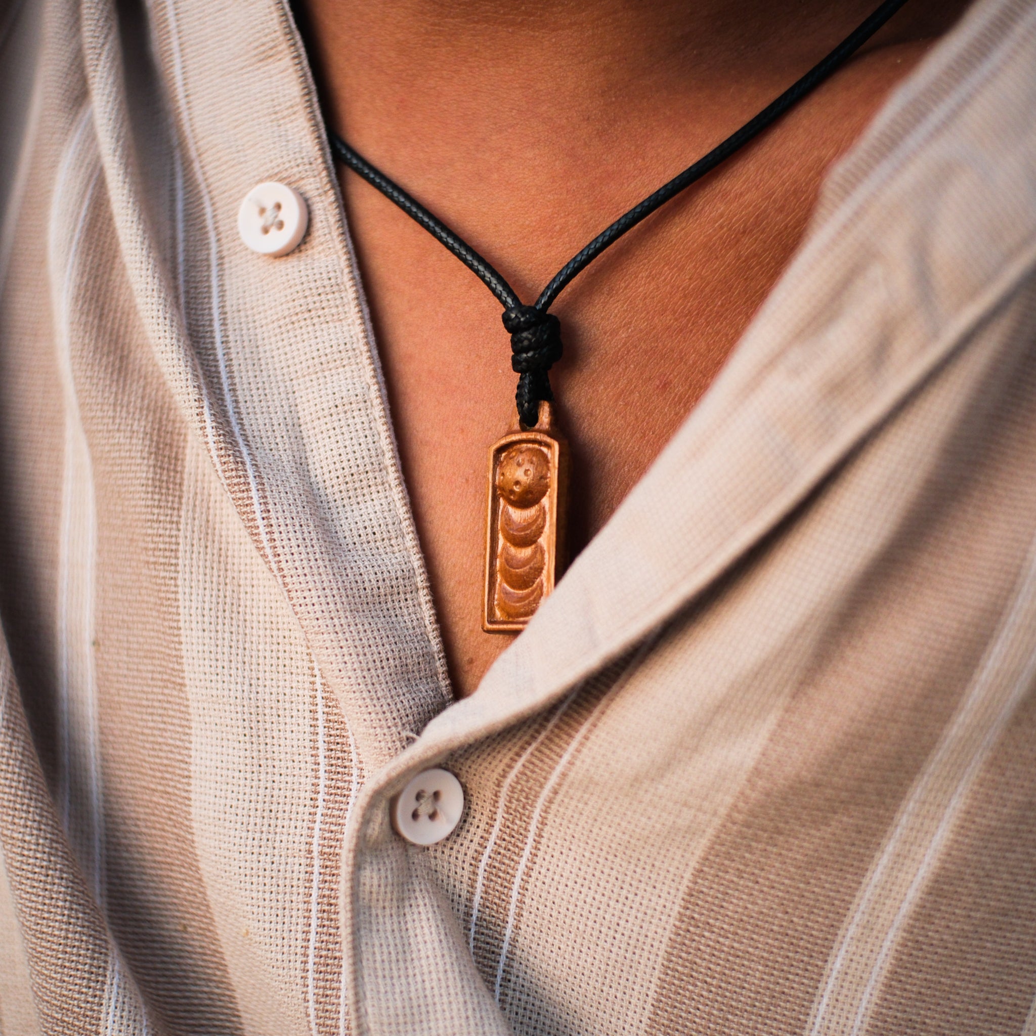 Phases of the moon | Teak Wood Pendant