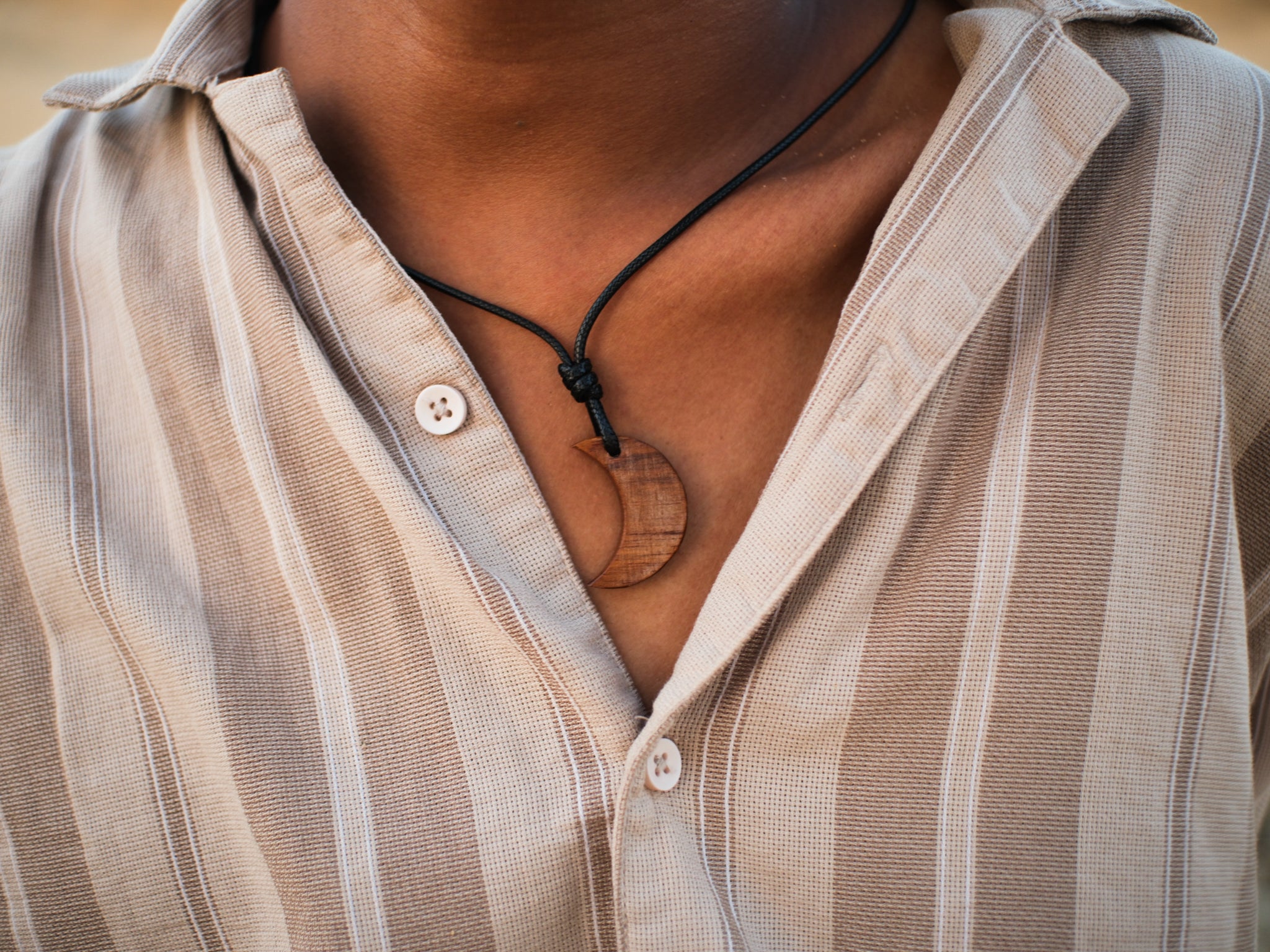 Crescent Moon | Teak Wood Pendant