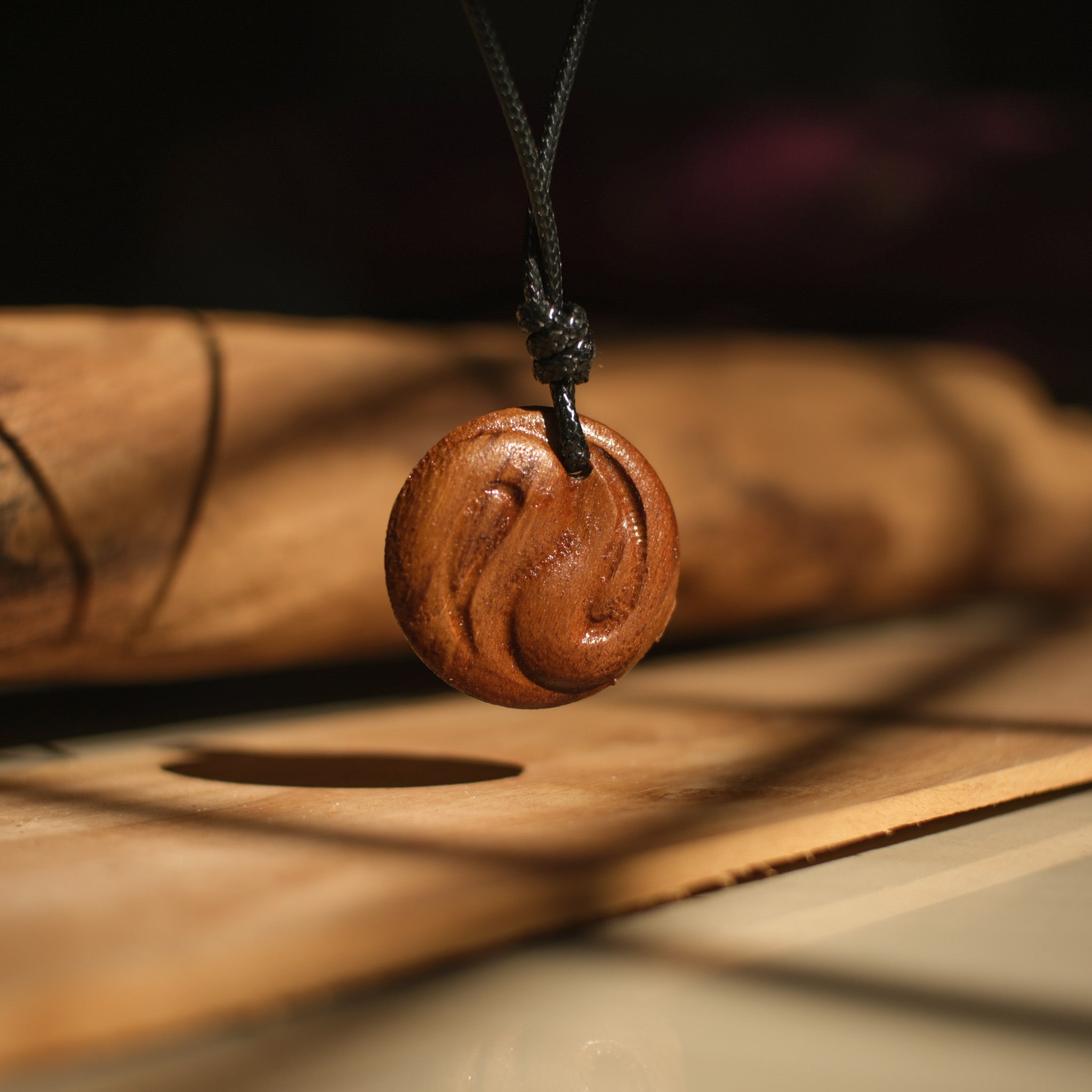 Yin-Yang Harmony | Teak Wood Pendant
