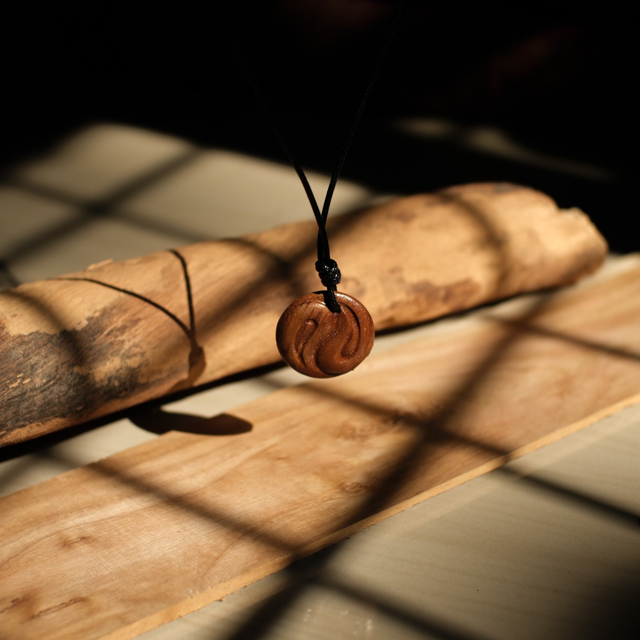 Yin-Yang Harmony | Teak Wood Pendant