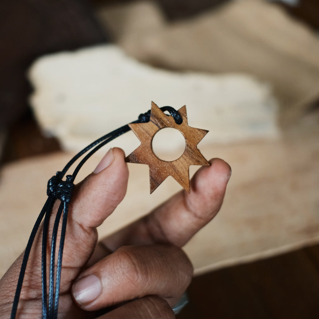 Sun Spirit | Boho Teak Wood Pendant