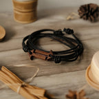 Karma Flow Bracelet | Teak Wood & Premium Leather Cord