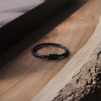 Black Mamba Magnetic Braided Leather Bracelet