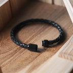 Black Mamba Magnetic Braided Leather Bracelet