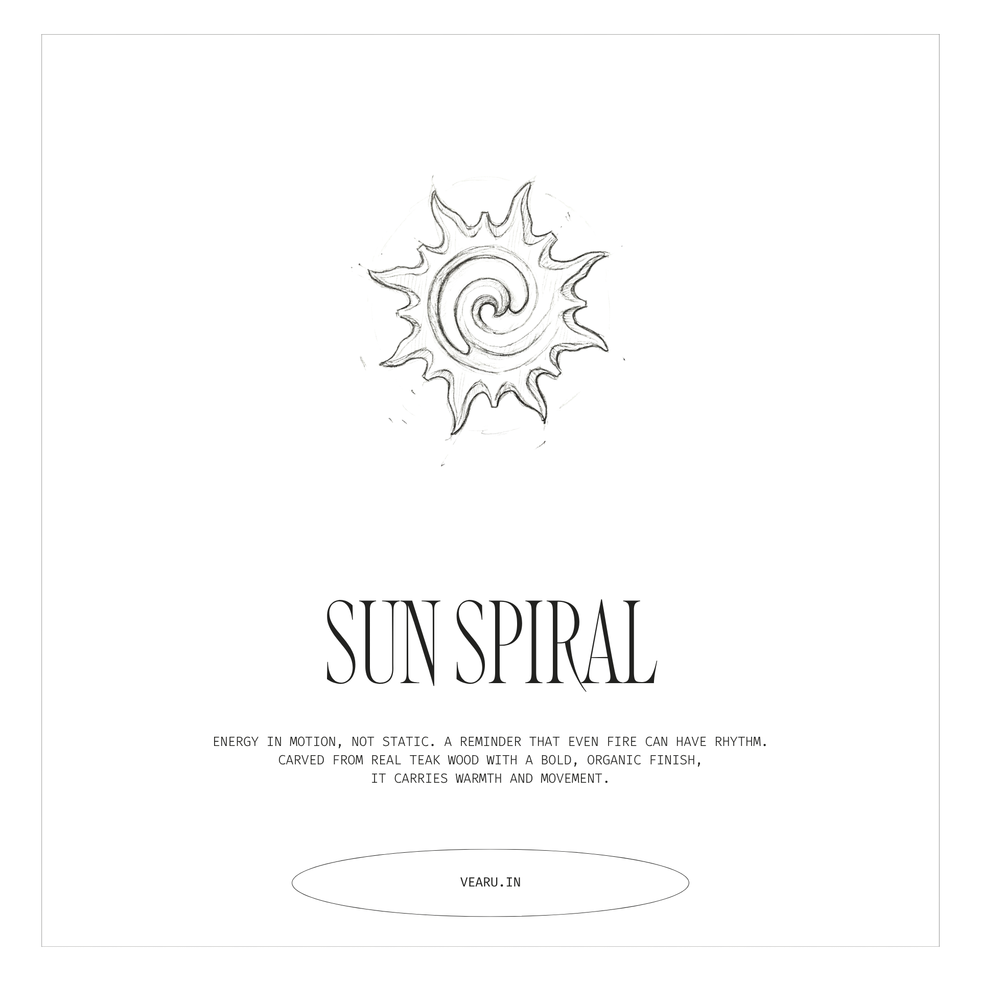 Sun Spiral | Teak wood Pendant