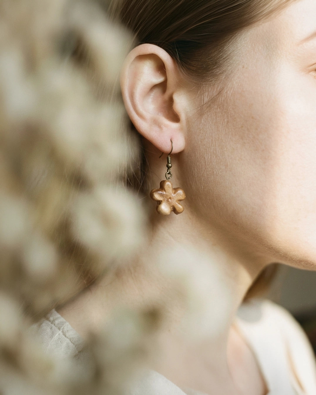 Petal Form | Teak Wood Earring
