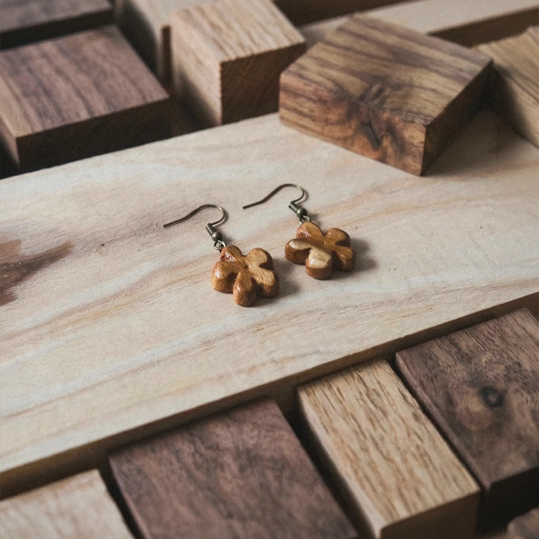 Petal Form | Teak Wood Earring