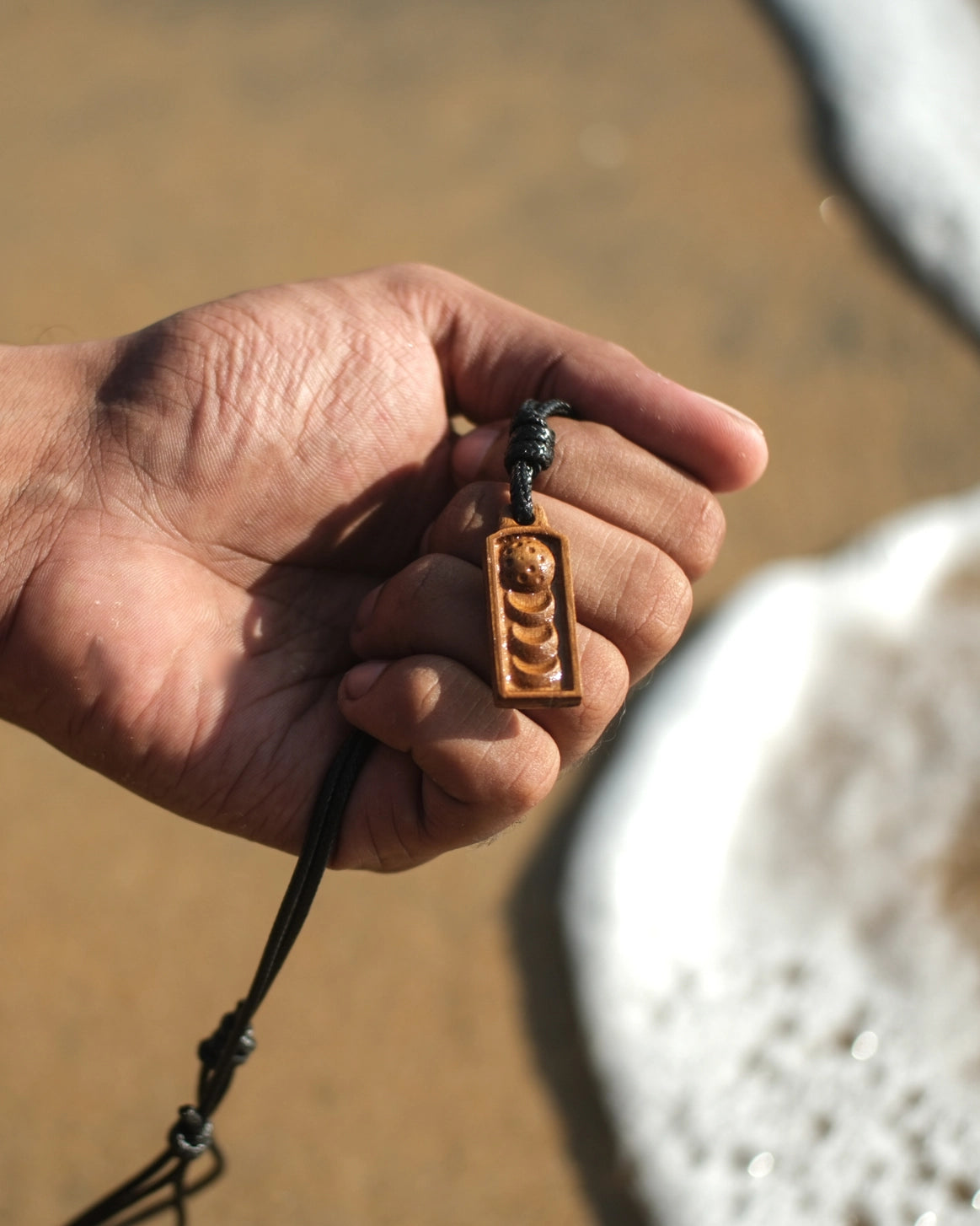 Phases of the moon | Teak Wood Pendant