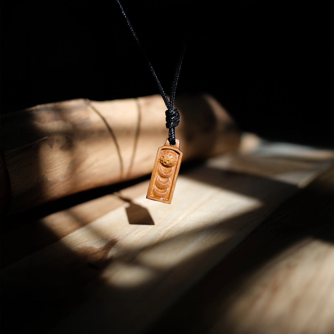 Phases of the moon | Teak Wood Pendant