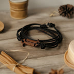Karma Flow Bracelet | Teak Wood & Premium Leather Cord