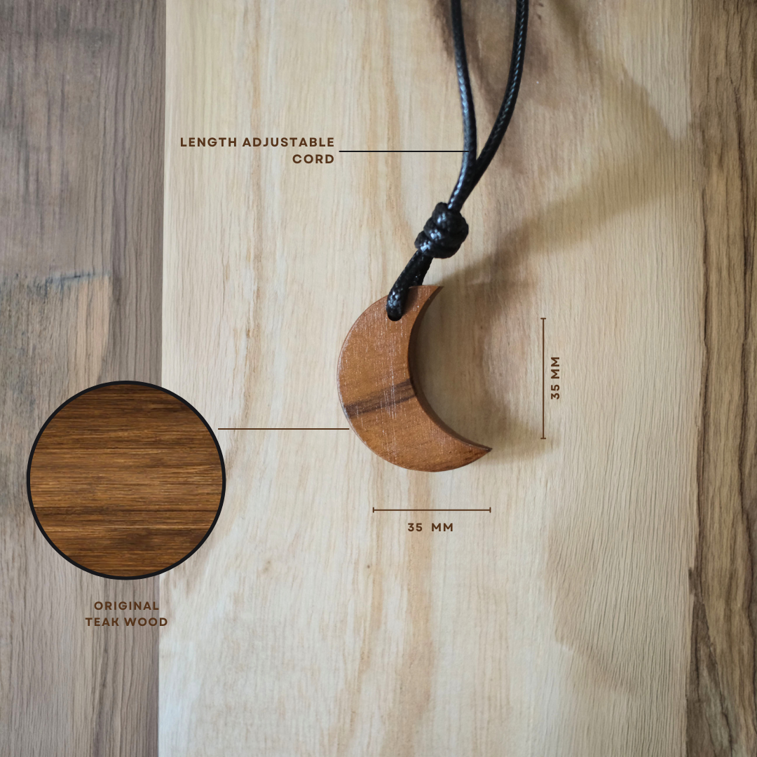 Crescent Moon | Teak Wood Pendant