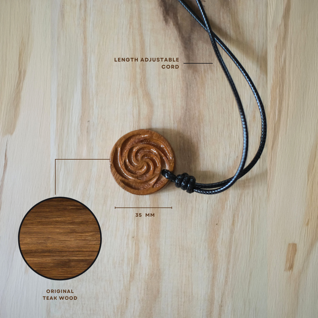 Spiral Flow | Teak Wood Pendant