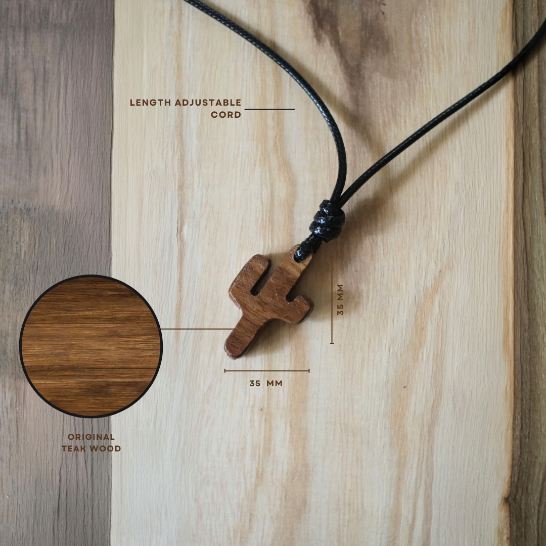 Cactus | Teak Wood Pendant