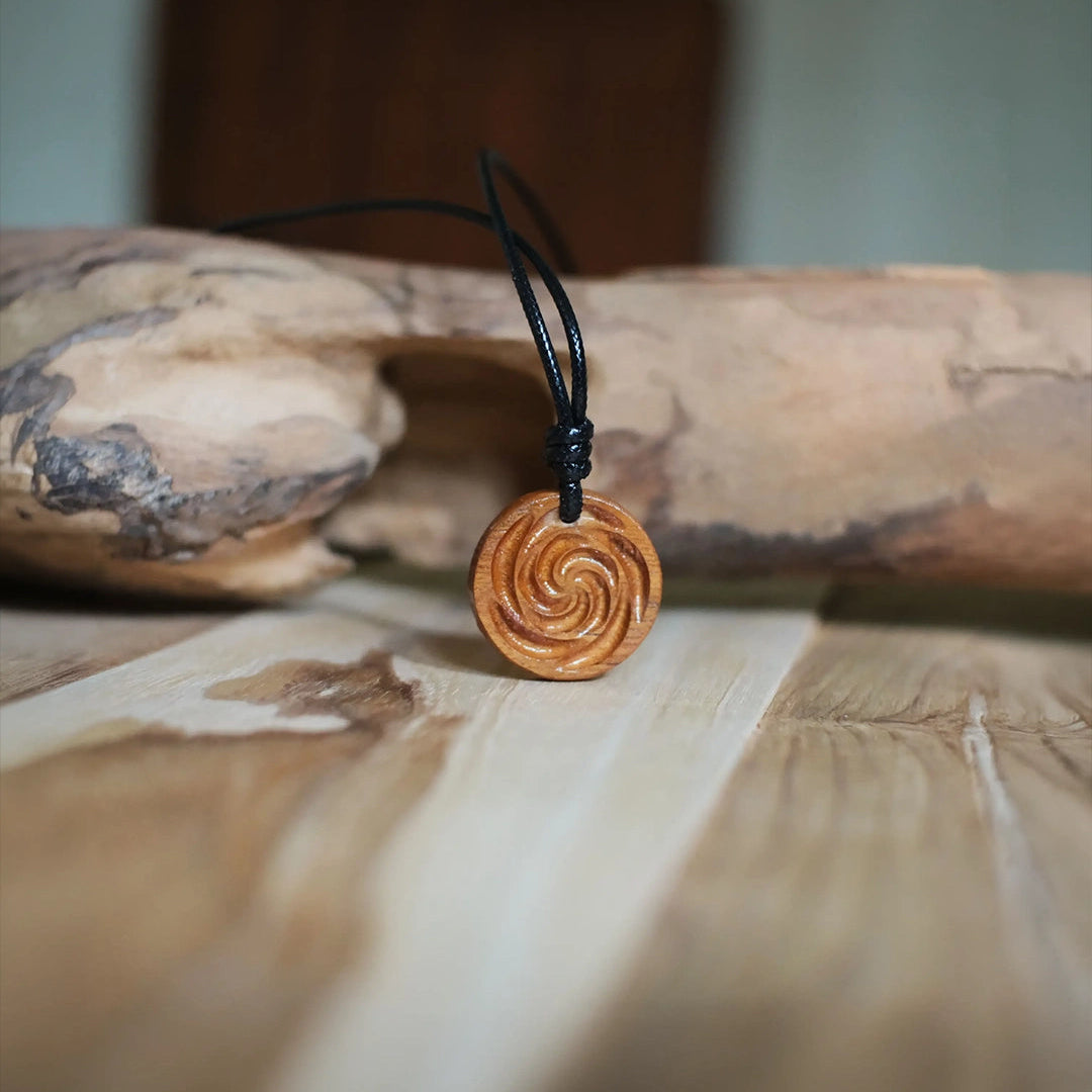 Spiral Flow | Teak Wood Pendant