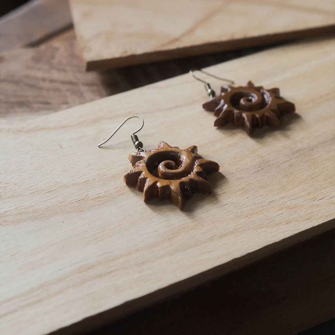 The Sun | Teak Wood Earring