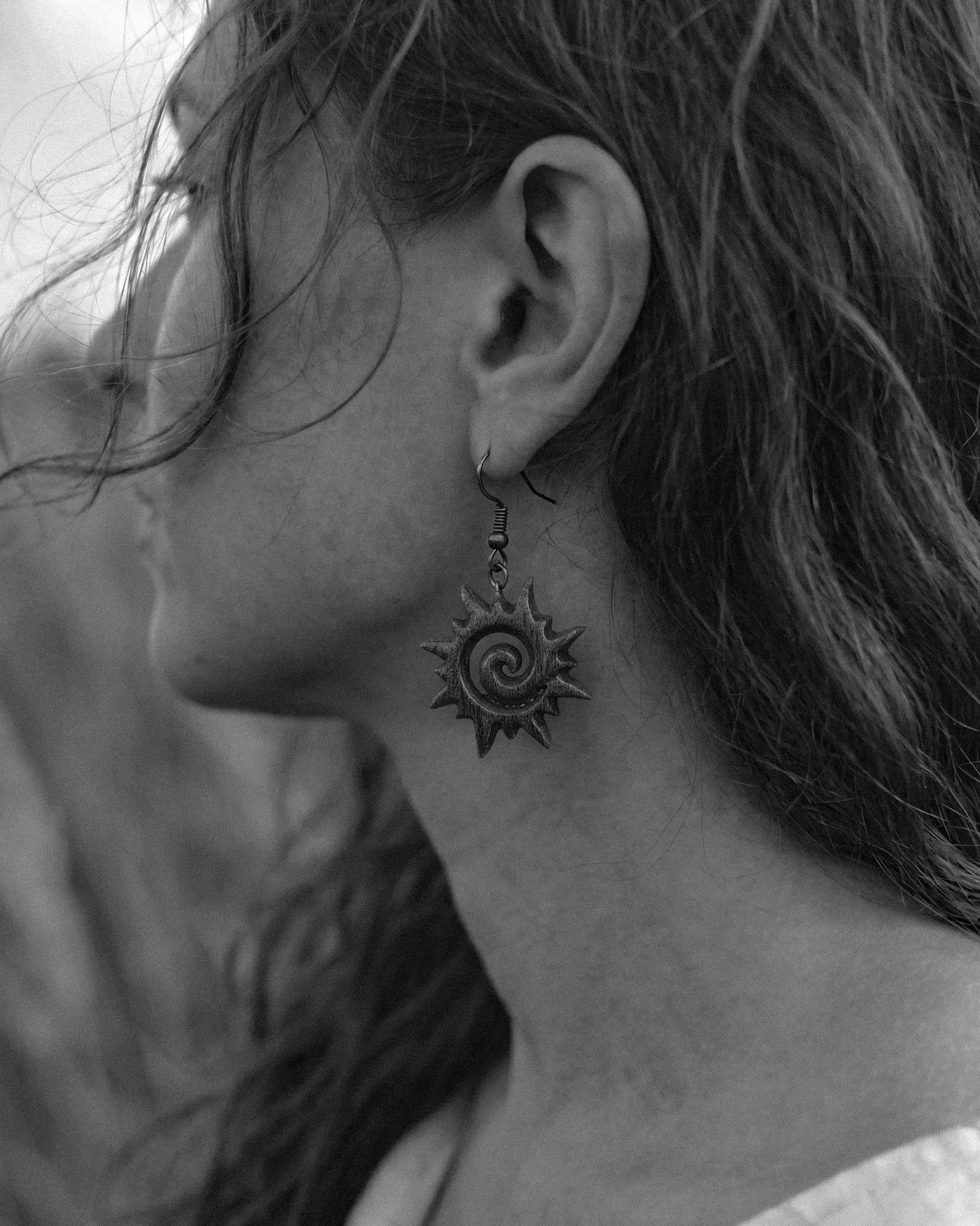 The Sun | Teak Wood Earring