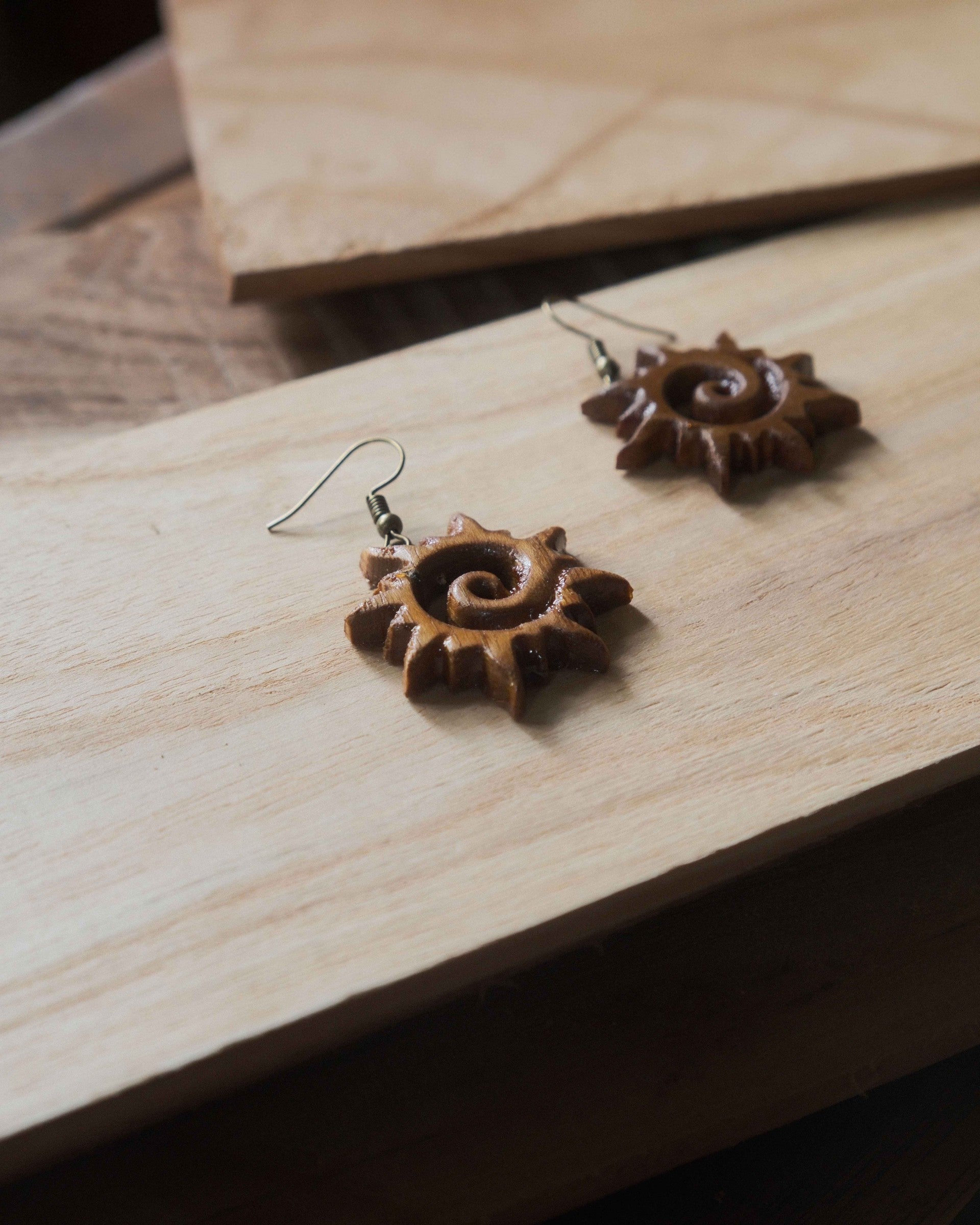 The Sun | Teak Wood Earring