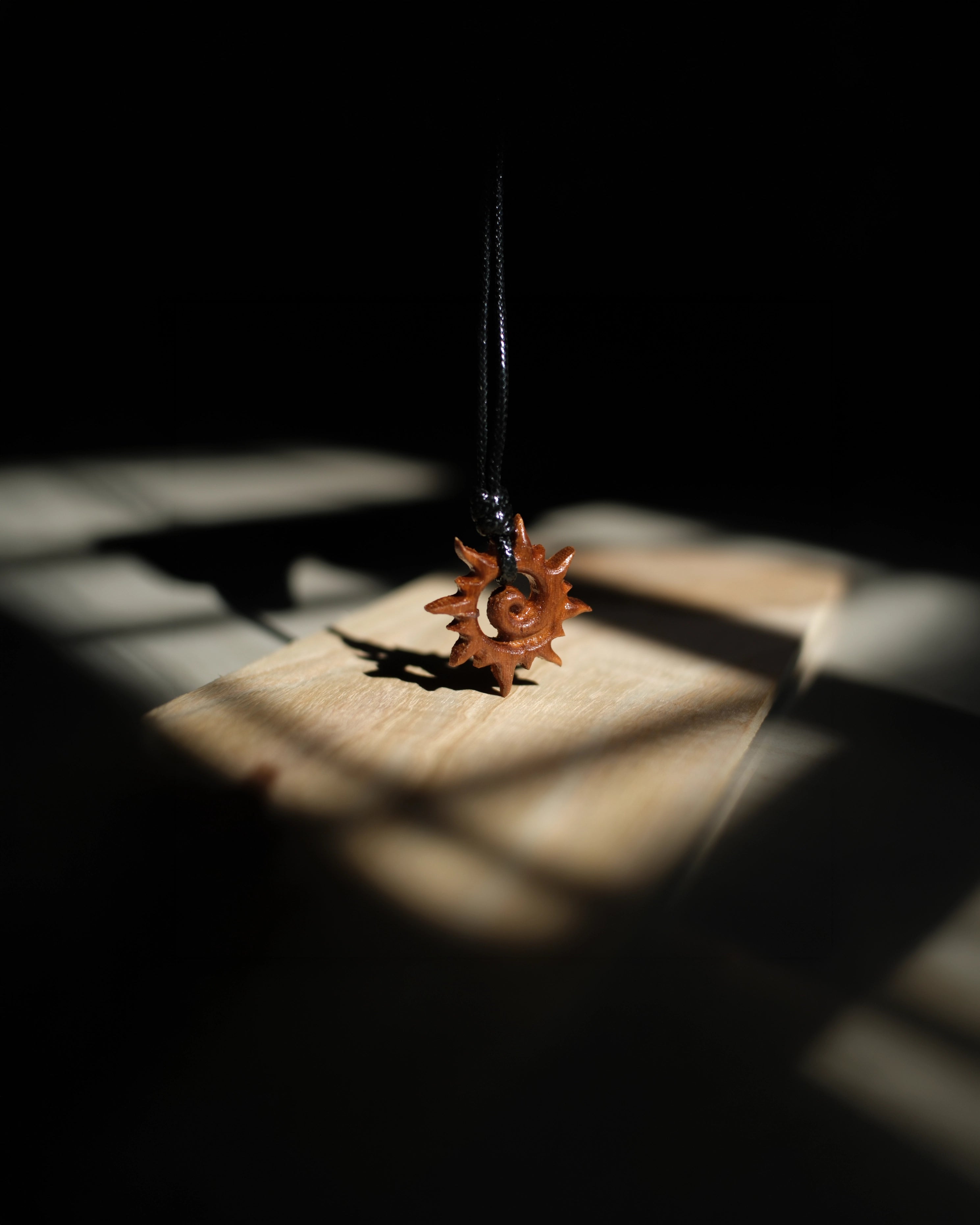Sun Spiral | Teak wood Pendant
