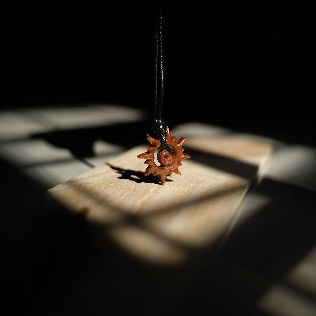 Sun Spiral | Teak wood Pendant
