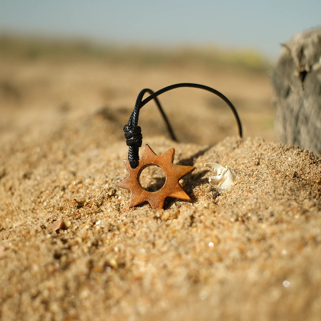 Sun Spirit | Boho Teak Wood Pendant