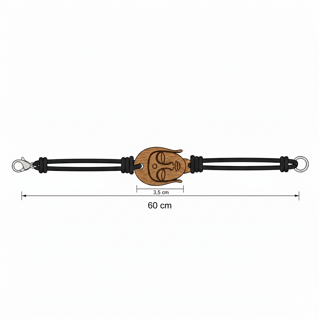Sacred Buddha | Teak Wood & Premium Leather Cord