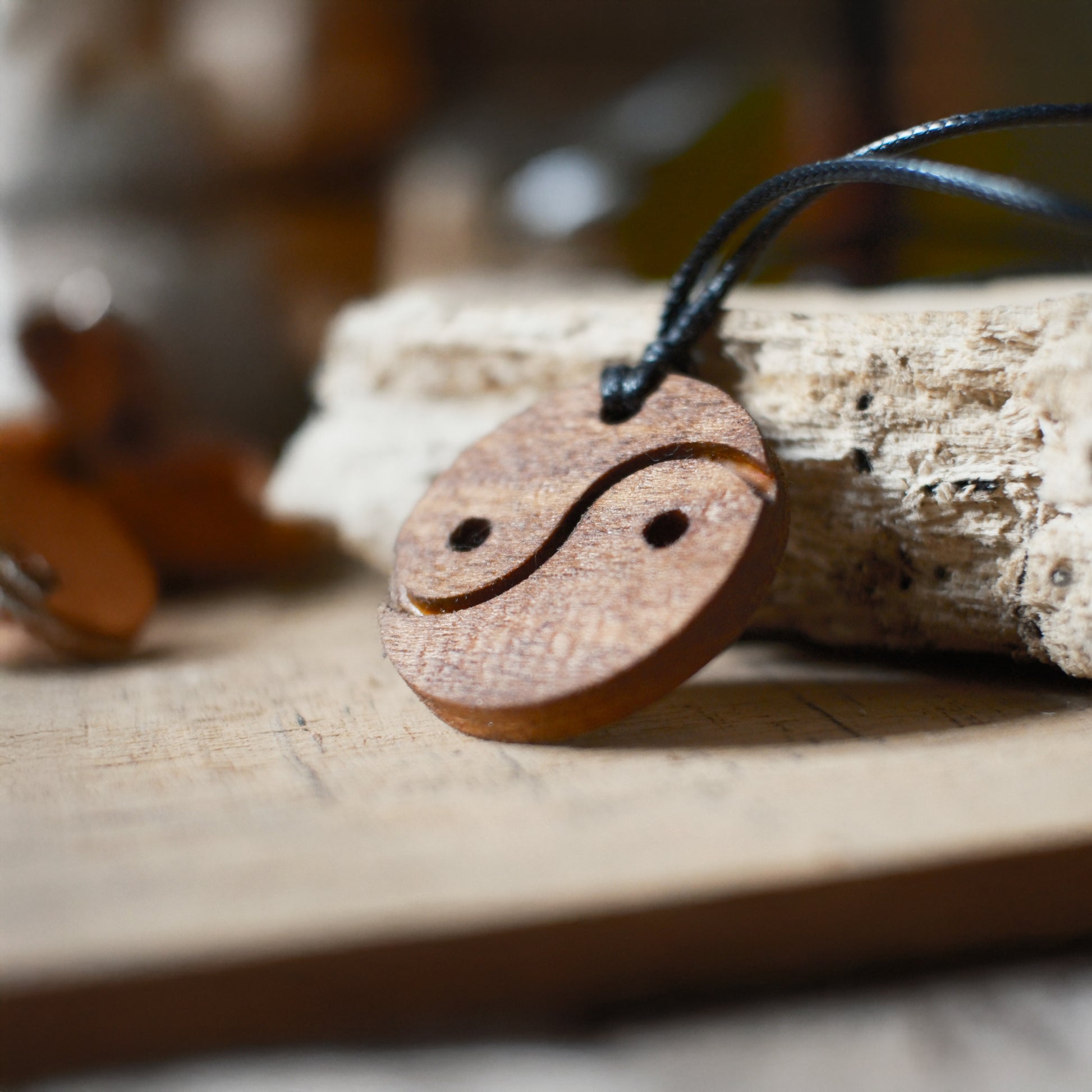 Yin-Yang Harmony | Teak Wood Pendant