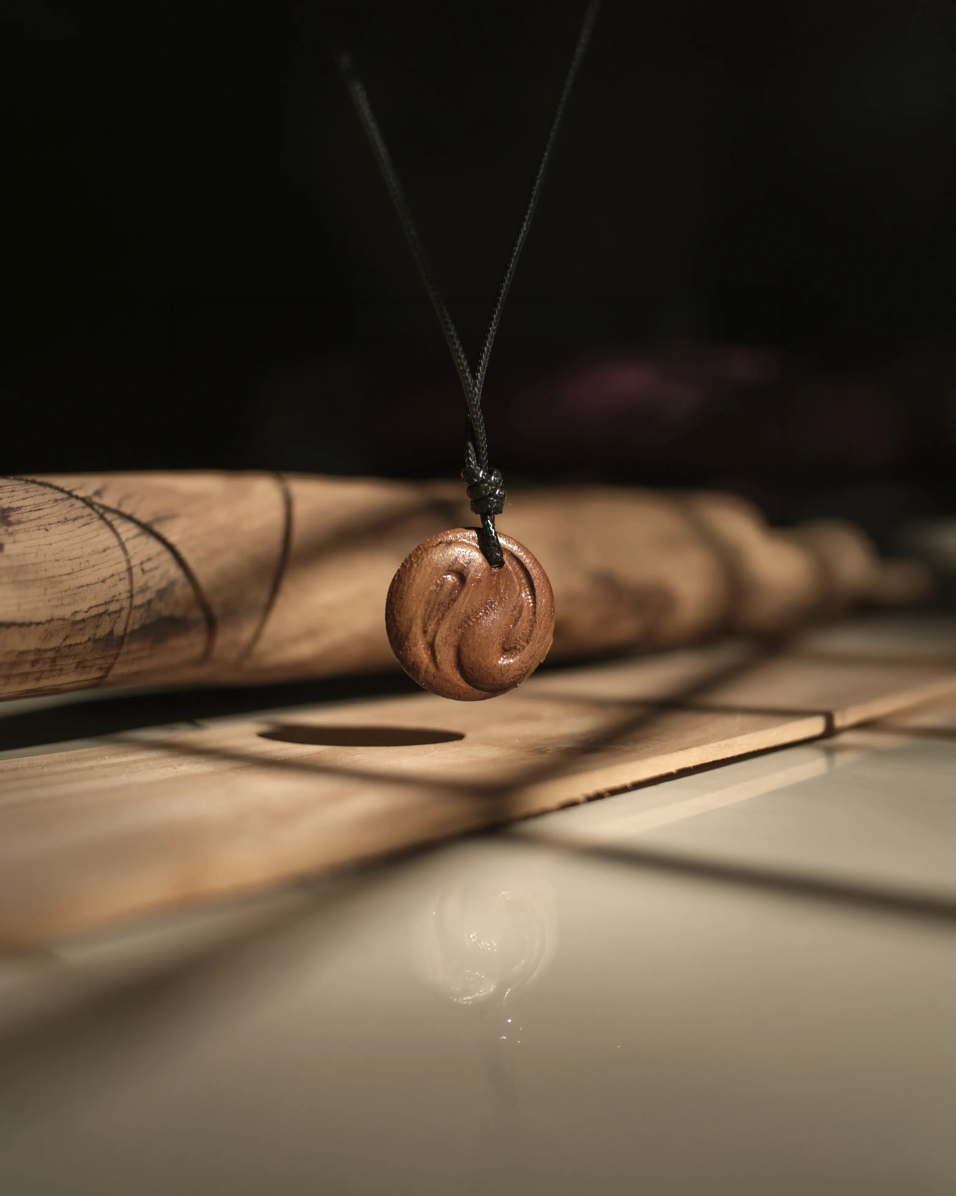 Yin-Yang Harmony | Teak Wood Pendant